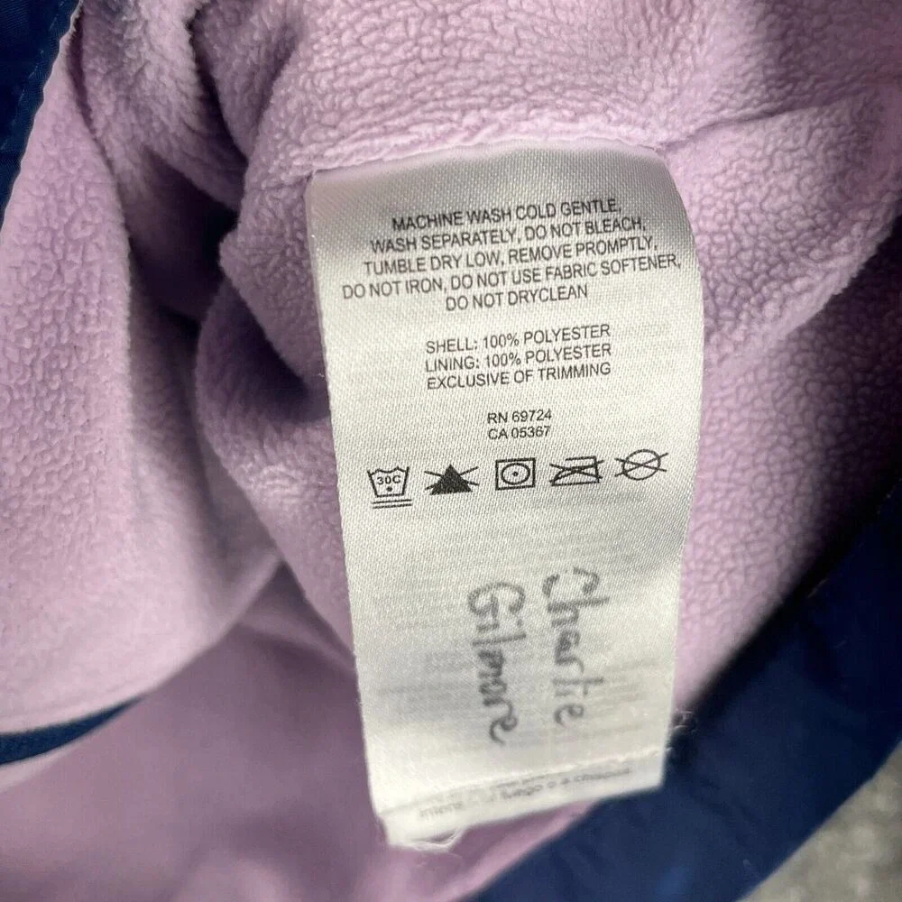 Columbia Fleece Lined Jacket Girls L 14/16 Colorblock Hooded Hiking Outdoor